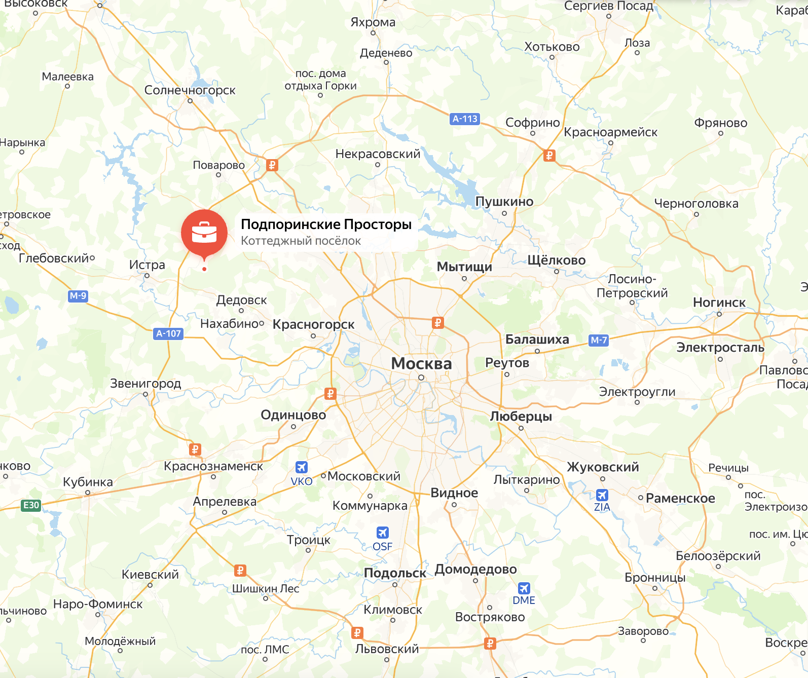 Карта места приема